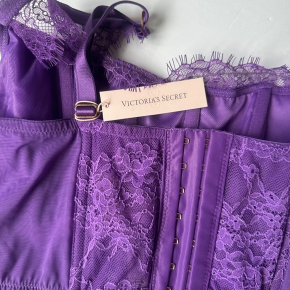 Victoria's Secret DREAM ANGELS Lace Corset Top Size XL Purple - Picture 3 of 5